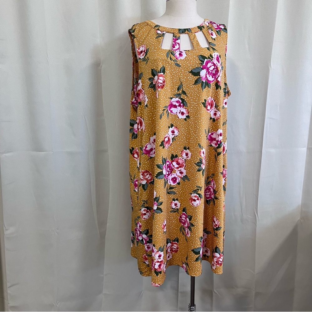 Apt. 9 Sleeveless A-Line Floral Dress – Mustard Bloom